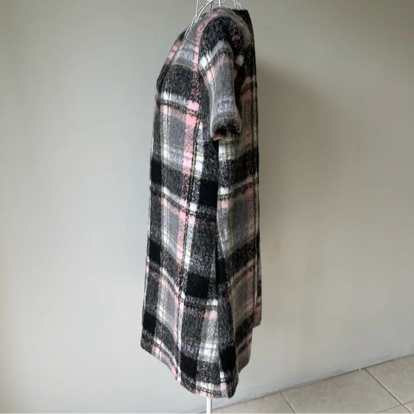 Anthropologie Frontier Plaid short Dress pockets Line & Dot Wool Blend Shift M - Picture 3 of 11